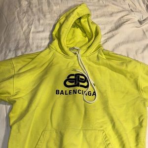 Balenciaga - Neon Green Hoodie Interlocking BB logo hoodie